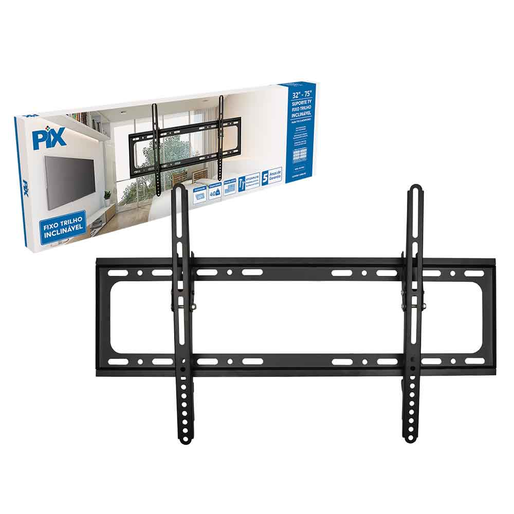 Imagem de SUPORTE TV TRILHO INCLINAVEL 32" A 75" PIX - 079-0068