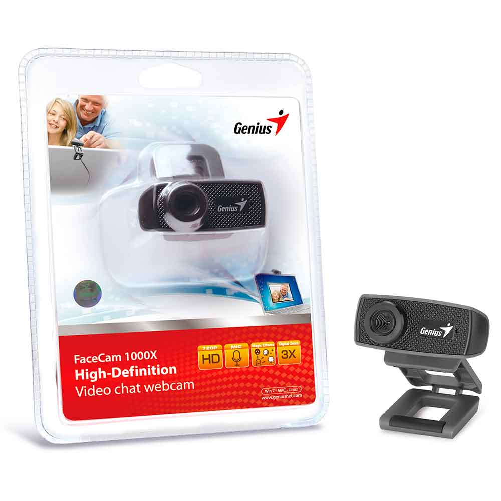 Mostrar detalhes de WEBCAM GENIUS FACECAM 1000X HD 720P MIC Imagem de WEBCAM GENIUS FACECAM 1000X HD 720P MIC
