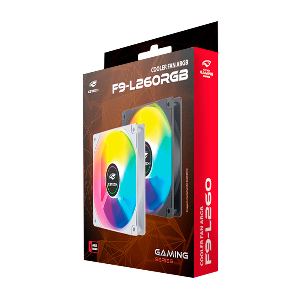 Mostrar detalhes de COOLER PARA GABINETE C3TECH ARGB PRETO F9-L260BK 120MM Imagem de COOLER PARA GABINETE C3TECH ARGB PRETO F9-L260BK 120MM