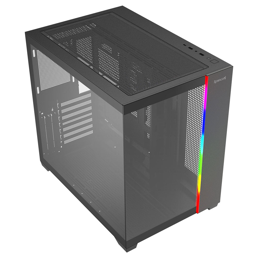Mostrar detalhes de GABINETE GAMER REDRAGON TESSERACT RGB SEM FAN PRETO CA-614B Imagem de GABINETE GAMER REDRAGON TESSERACT RGB SEM FAN PRETO CA-614B